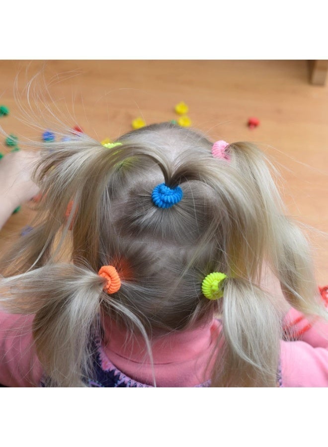 Xpert 100pcs Baby Hair Ties, Elastics Hair Ties for Girls Multicolor Small Seamless Hair Bands for Little Kids Toddler Girls Ponytail Holders - Image 5